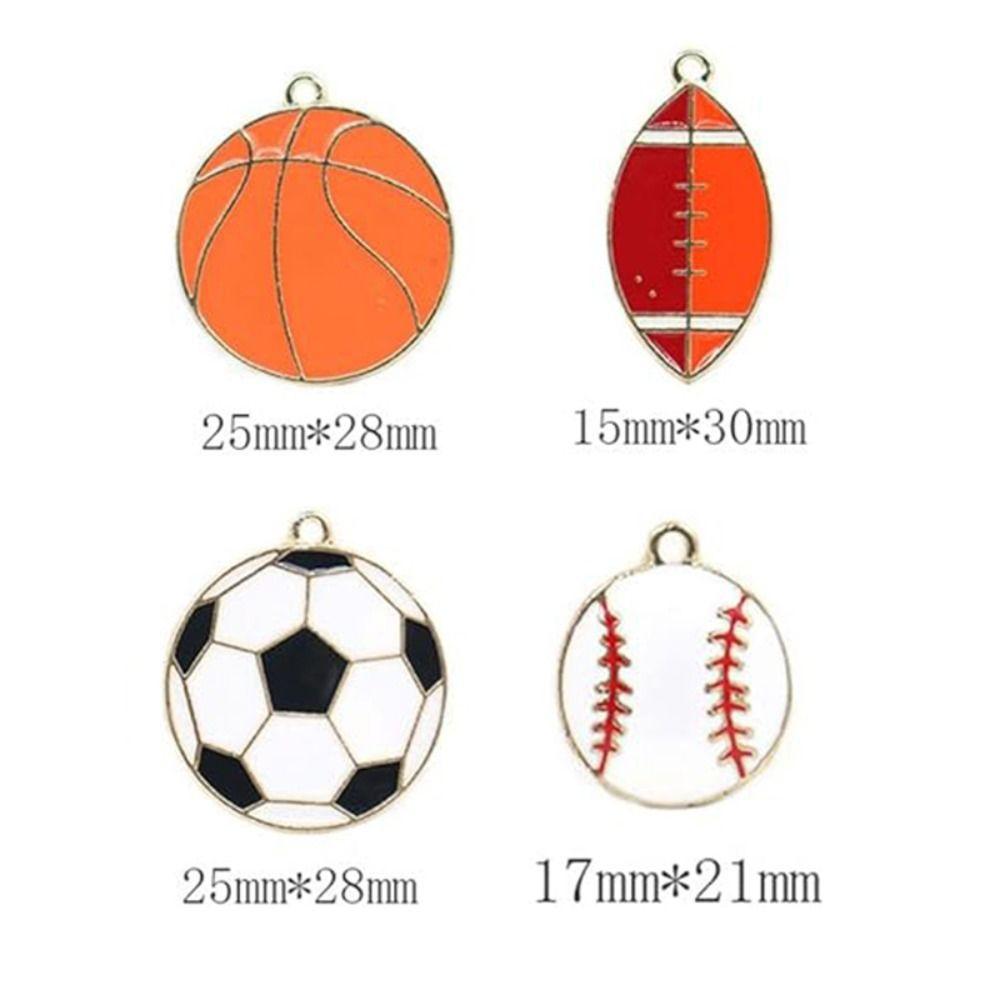 Футбольная подвеска шармы Бейсбол Спортивный мяч Подвеска Сплав Спортивный мяч шармы Изготовление поделок