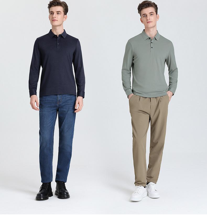 Machine Washable Long staple Cotton Men's Long-sleeved T-shirt