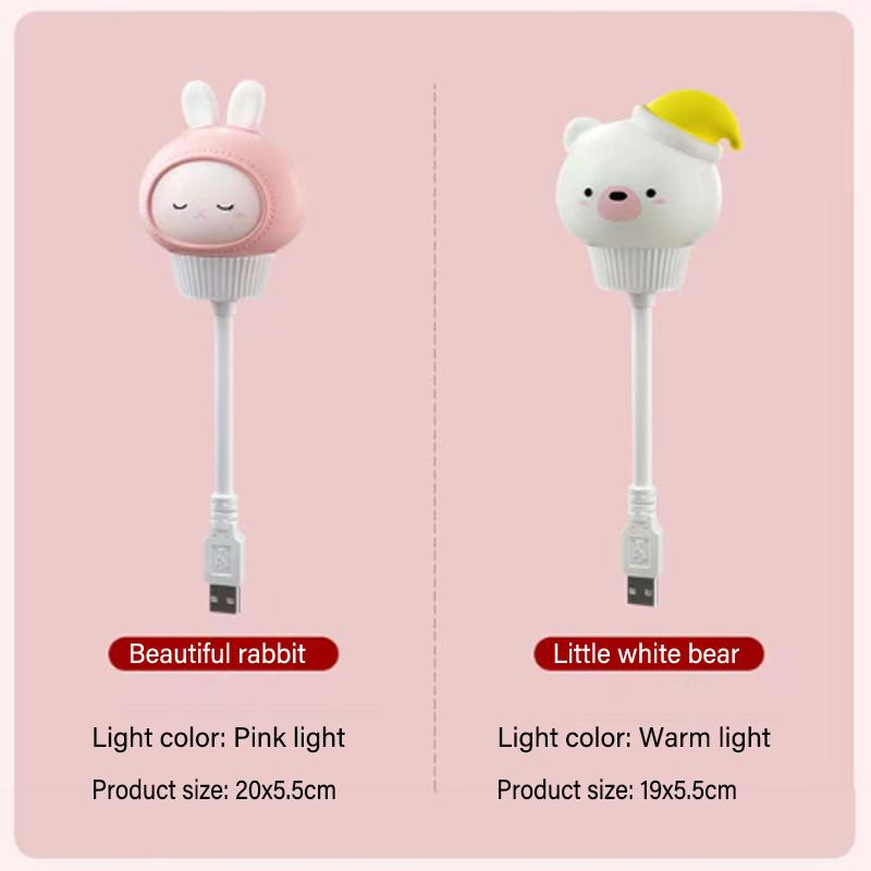 Новый USB ночник 3 режима умный пульт управления свет мультяшный светодиодный ночник медведь кролик для декора спальни прикроватная лампа