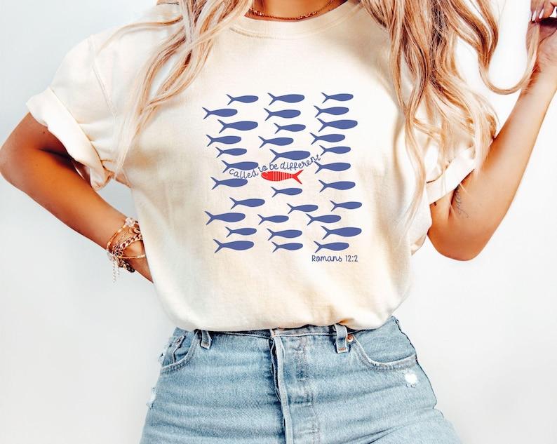 Called To Be Different Fish Tshirt Christian Shirt Cute Fish Motivational Tee Rounisexs Shirt Church Top Christian Gift Tee