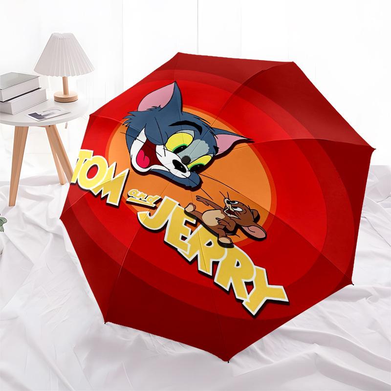 1pc Tom Jerry Adventures Umbrella with Plastic Handle,Suitable for All Seasons Travel Outdoor Multi-functional UmbrellaDCS140