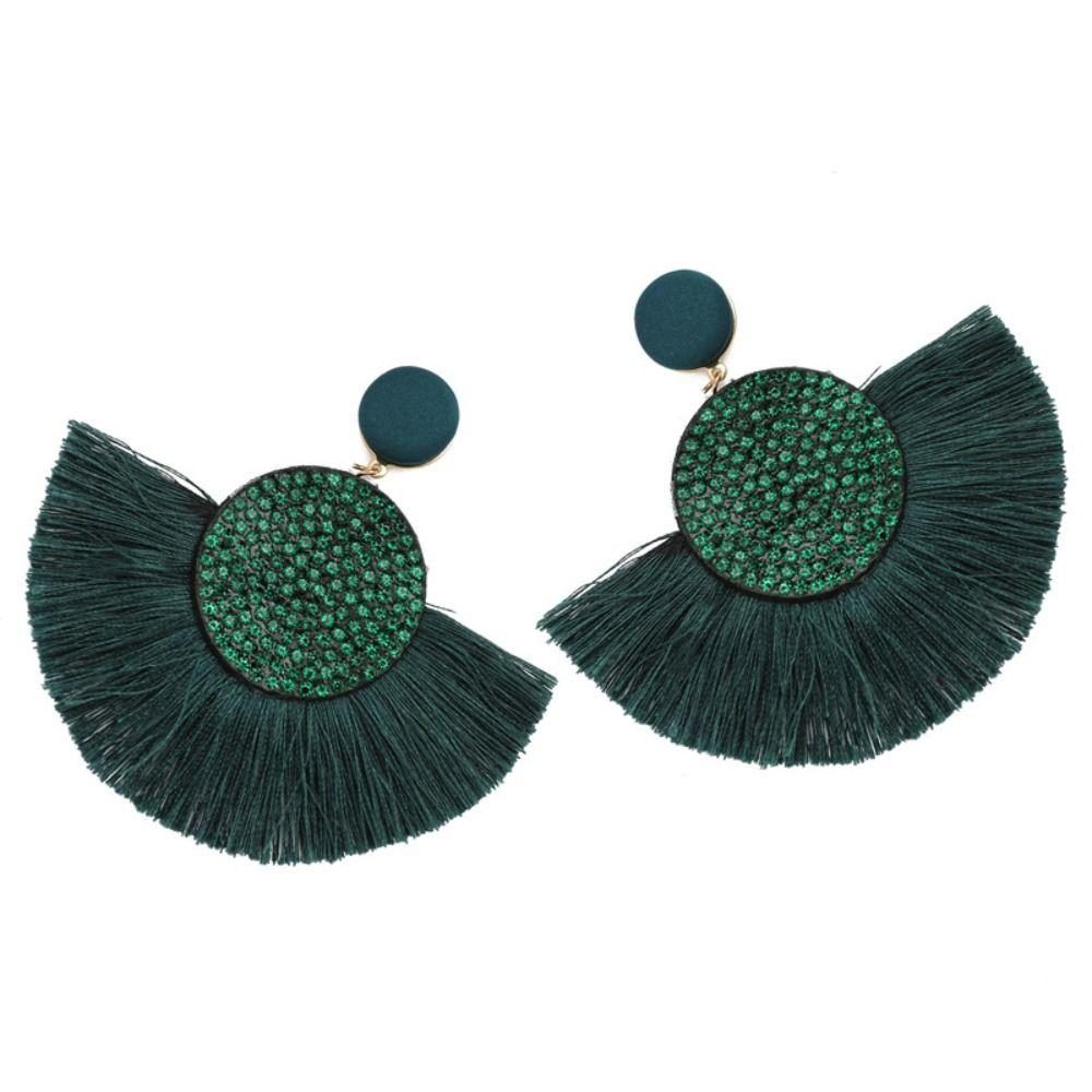 Circular Tassel Earrings Charm Geometric Fringe Earrings Fashion Big Earrings  Valentine's Day