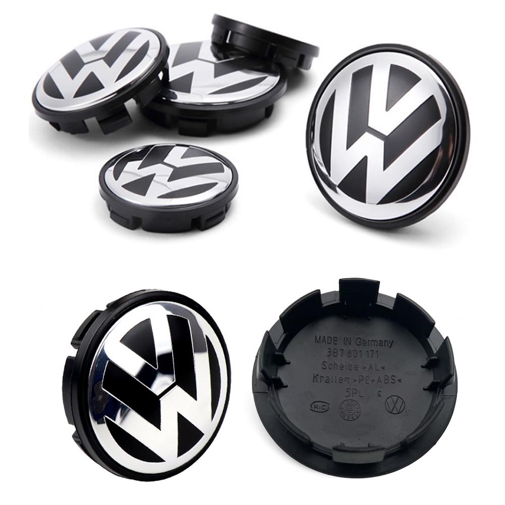 For VOLKSWAGEN 4pcs 55mm 65mm Car Wheel Center Caps Hubcap Cover Accessories For Volkswagen PASSAT Sagitar BORA JETTA GOLF POLO
