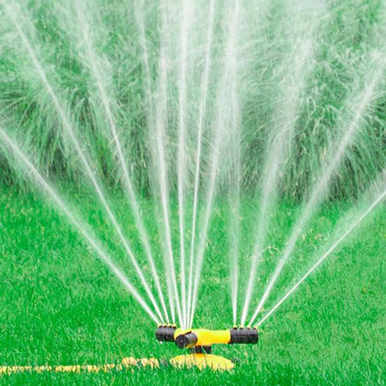 Automatic Lawn Sprinkler 3-Arm Adjustable 360-Degree Rotating Garden Sprinkler Water Sprinkler Garden