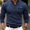 Men's Spring & Autumn Zippered Sleeve Sports Polo Shirt