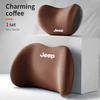 FJN1 Car 3D Headrest Lumbar Support Leather Neck Pillow Waist Cushion For Jeep Grand Cherokee Compass Patriot Renegade Wrangler Liber