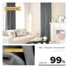 Guraide Starry Grey Full Blackout Bedroom Curtain