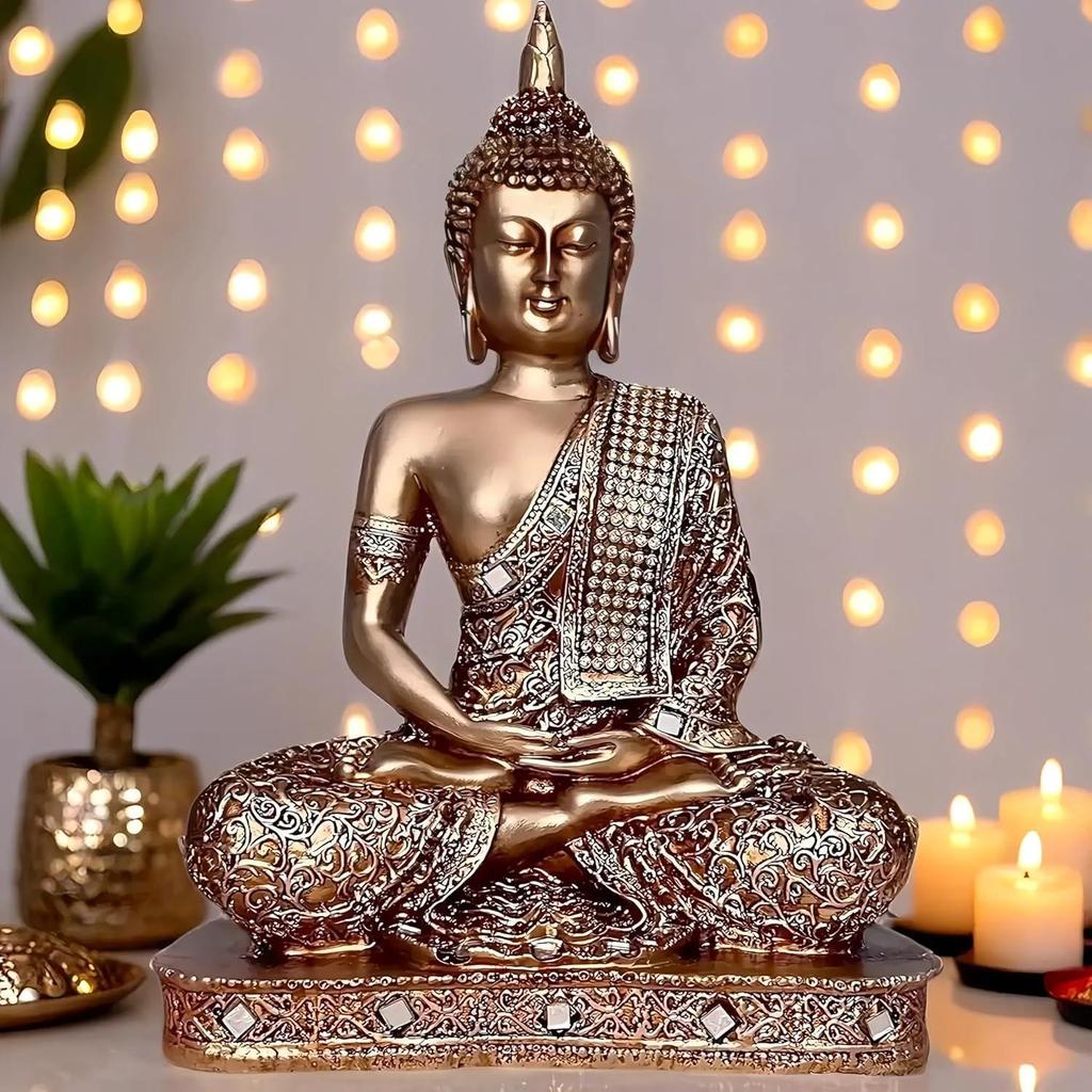 Meditating Sitting Buddha Statue showpiece Idol Home Decor Items for Living Room and Gifts