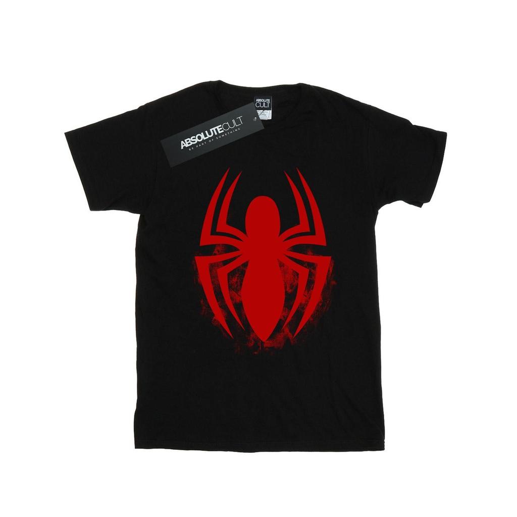 Marvel Womens/Ladies Spider-Man Logo Emblem Cotton Boyfriend T-Shirt