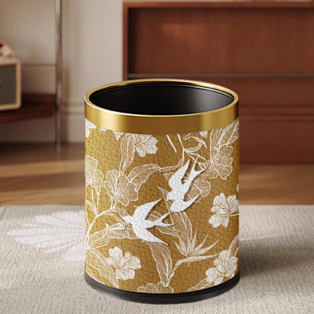 Открытый верх из искусственной кожи мусорный бак для кухни и гостиной