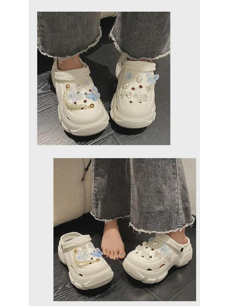 Женские летние босоножки на толстой подошве с противоскользящим покрытием, увеличивающие рост, 2024 г.