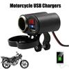 12V Мотоциклетное двойное USB-зарядное устройство с переключателем, Водонепроницаемая розетка прикуривателя, Крепление на руль мотоцикла