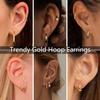 Gold Pearl Earrings for Women, Dainty Wedding Bride Earrings 14K Gold Plated Pearl Drop Earrings for Women Trendy Formal Pearls Earring Cute Hoco