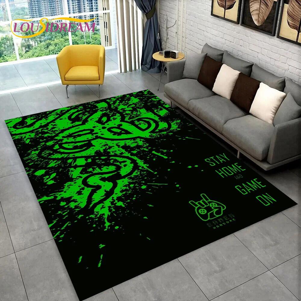 3D Логотип Razer Игра Геймер Змея Ковер Коврик для Дома Гостиной Спальни Дивана Придверный коврик Декор, детский игровой коврик Нескользящий коврик для пола