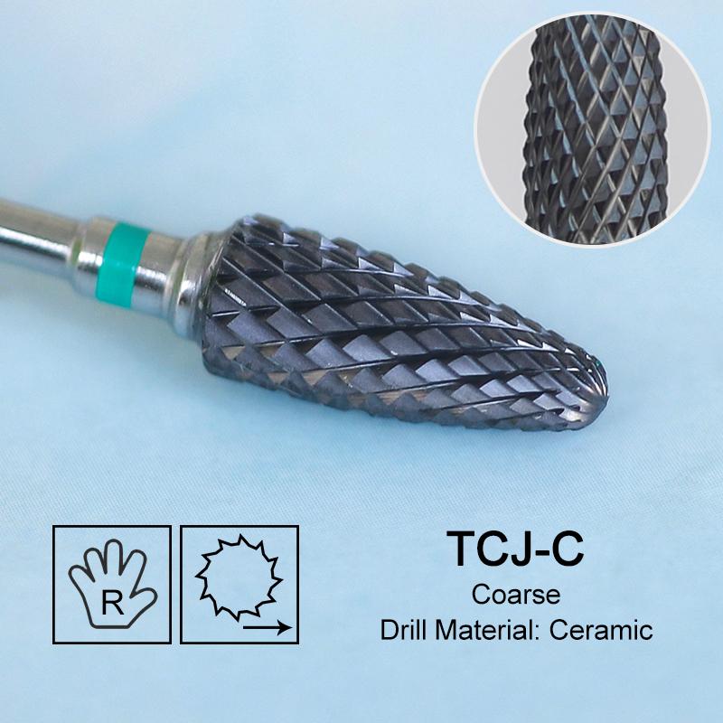 Ceramic Milling Cutter Flame Carbide Nail Drill Bits Pink Gel Remover Electric Machine Drills Polishing Peeling Nails Art Tools