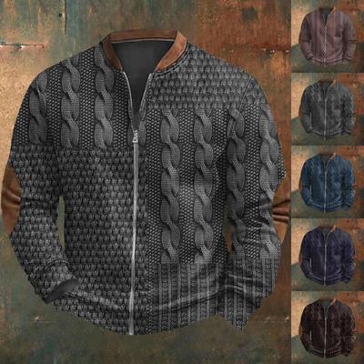 Мужская повседневная толстовка в стиле ретро с градиентным принтом