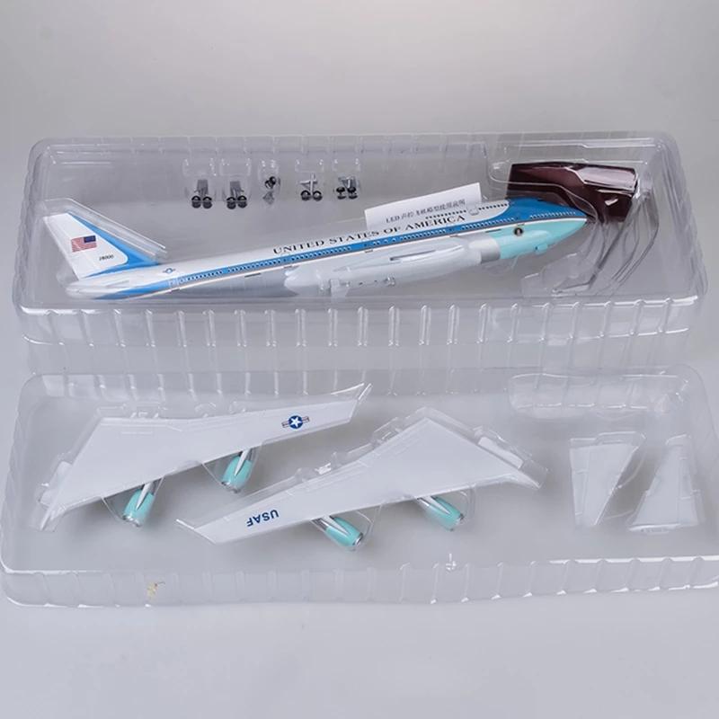 Украшение для дома самолет масштаб 1/150 47см Модель самолета B747 B747 Борт номер один Модель самолета с огнями и колесами посадка