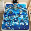 Giants Players Printed Flannel Blanket, soft throw for bedroom sofa, washable, fan merchandise, great gift.