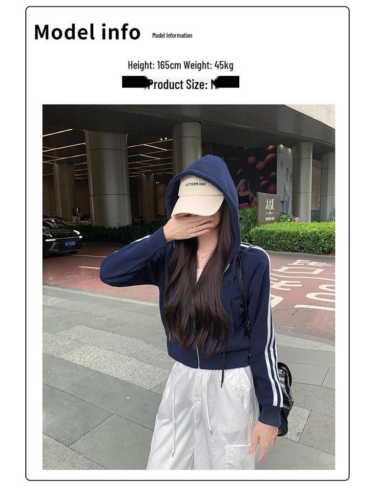 Женская спортивная бейсбольная куртка с тремя полосками - Осень 2025