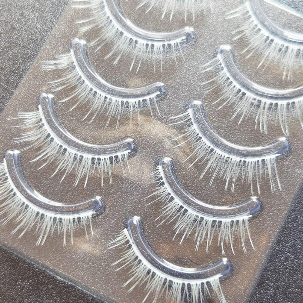 Eyelashes Extension White False Eyelashes Long Cross Eye Makeup Tools White Lashes  for Cosplay