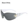 Futuristic Y2K Sunglasses Rimless Shades Trendy Star Wrap Around Sun Glasses  for Women
