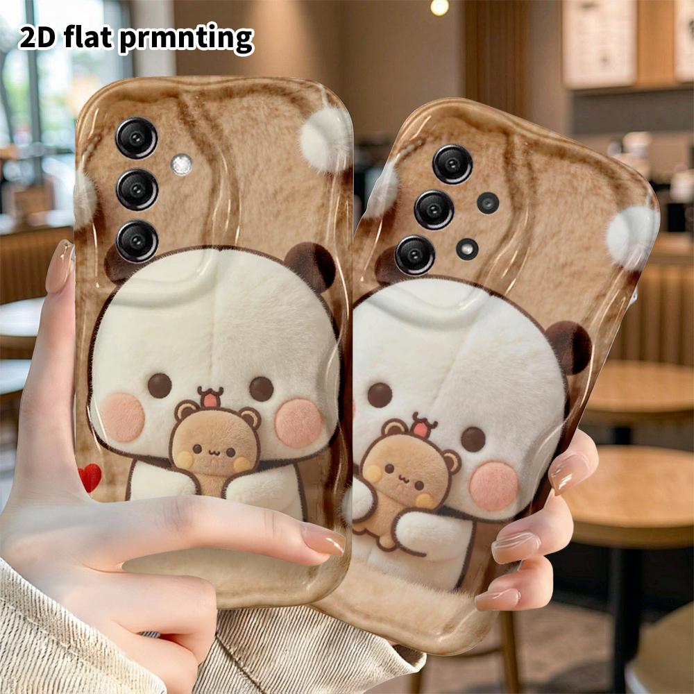Phone case: 2D flat Samsung Galaxy A34 A35 S20 S22 S21 FE Plus Ultra protective case, holding a teddy bear, Christmas and Halloween gift