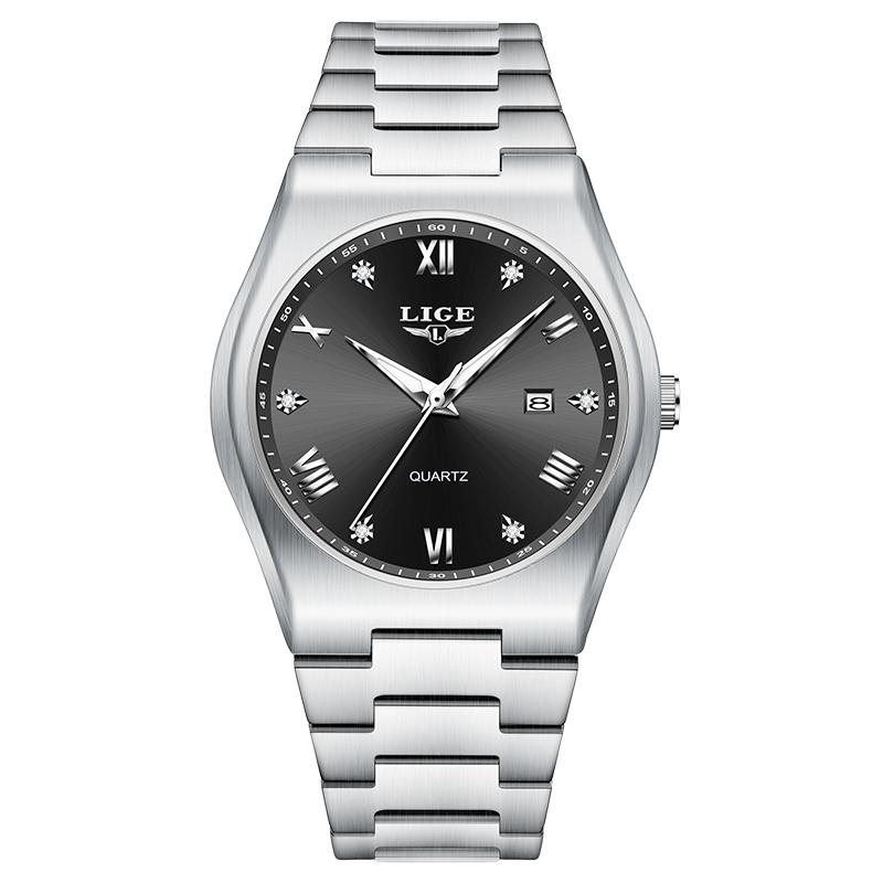 LIGE Luxury Quartz Man Wristwatch Sport Men Watches Waterproof Luminous Date Week Stainless Steel Men's Watch reloj hombre