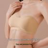 7A Антибактериальный Нескользящий Бюстгальтер без бретелек: Бесшовный, Тонкий, Поддерживающий для маленькой груди, Невидимый силиконовый бандо
