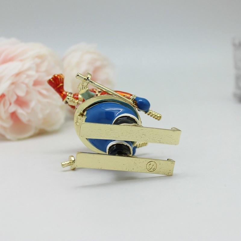 Новый Рождественский Подарок Эмалевый Цвет Катание на Лыжах Снеговик Креативные Маленькие Украшения Коробка для Хранения Настольные Маленькие Украшения