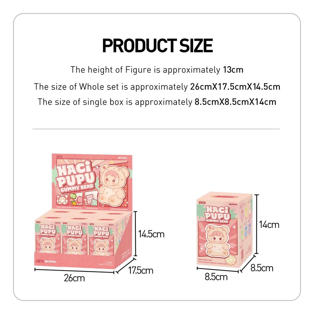 POP MART HACIPUPU Gummy Bear Series Plush Pendant Pop Mart Gachapon Blind Box Figure Plastic Model Premium Toy PVC Soft Vinyl Original Character