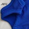 Layered Pet Clothing Sleeveless Ribbed Dress, Ultramarine Blue Cute Dog Striped Skirt Lightweight Dress Girl Doggie Clothes for Small Medium