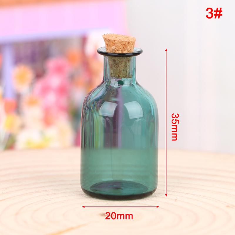 1:12 кукольных мини-стеклянных бутылок с пробковой крышкой для хранения крошечных баночек и флаконов, ваза Decortoy