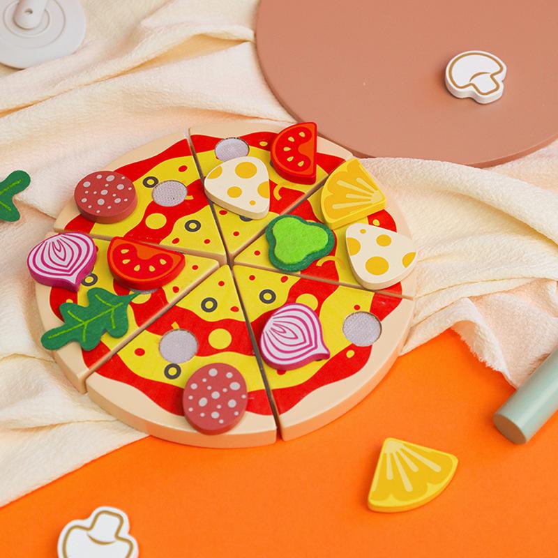 Children's Early Childhood Education Educational Play-house Simulation Pizza Fruit And Vegetable Cheer Role-playing Kitchen Wooden Toys