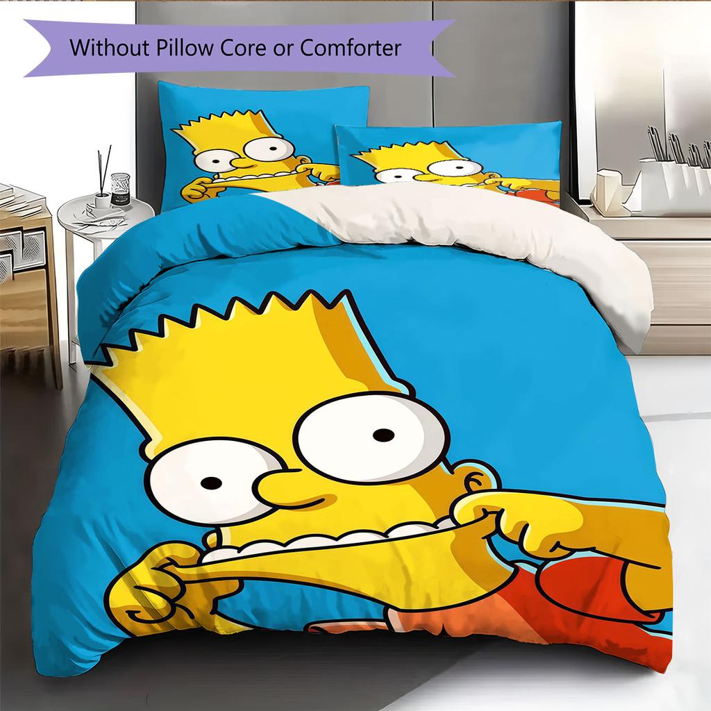 Bart Pattern Bedding Home Decoration Birthday Gift ( 1 duvet cover + 2 pillowcase, without core),fan merchandise.