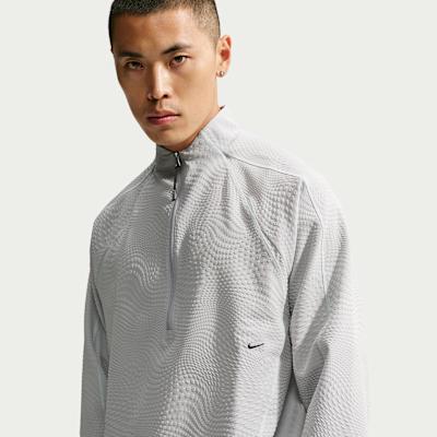 Men's Nike Sweatshirts Men's Gray Stand Collar Moderate Straight Fit