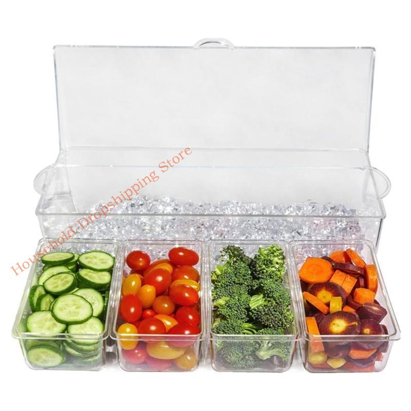 85AD Functional Condiment Container with 5 Spaces for Home or Outdoor Cooking Needs