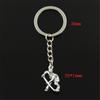 Fashion Keychain 25x16mm Hockey Player Sporter Bronze Silver Color Pendants DIY Men Jewelry Car Key Chain Ring Holder Gift