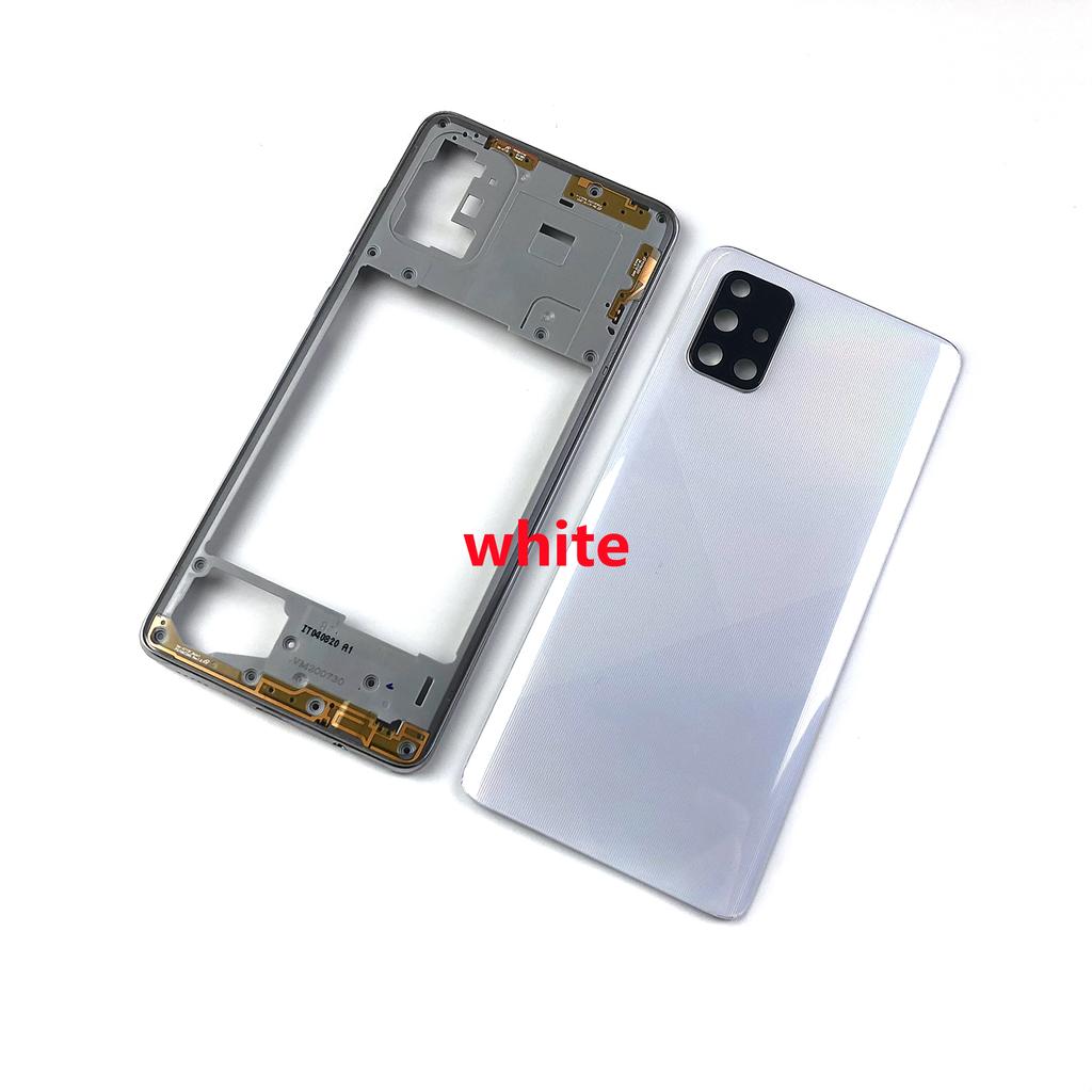 Для Samsung Galaxy A71 2020 A715 A715F корпус телефона средняя рамка + задняя крышка аккумулятора задняя дверь + объектив камеры