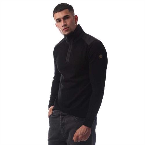 Belstaff Mens Kilmington Quarter Zip Slim Sweatshirt