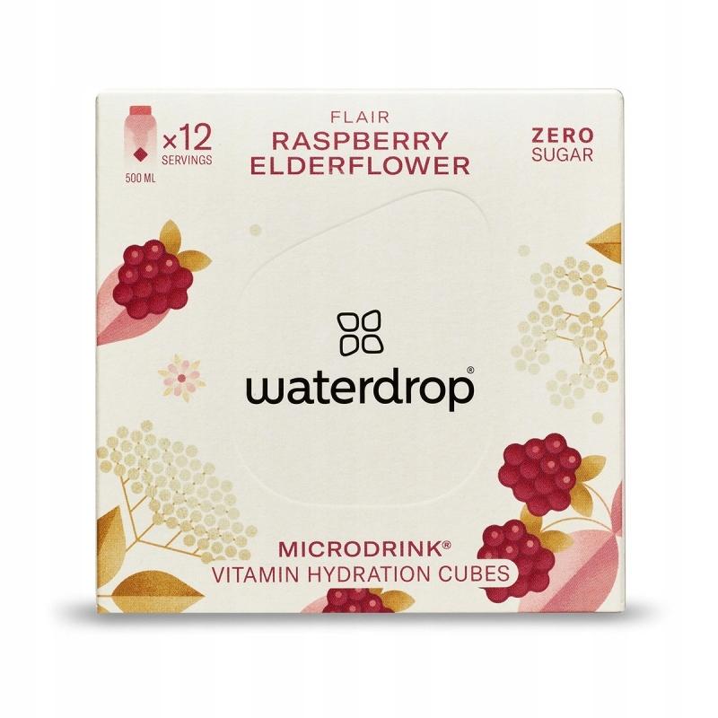 Waterdrop Effervescent Water Cubes, Raspberry, Elderflower 24.8