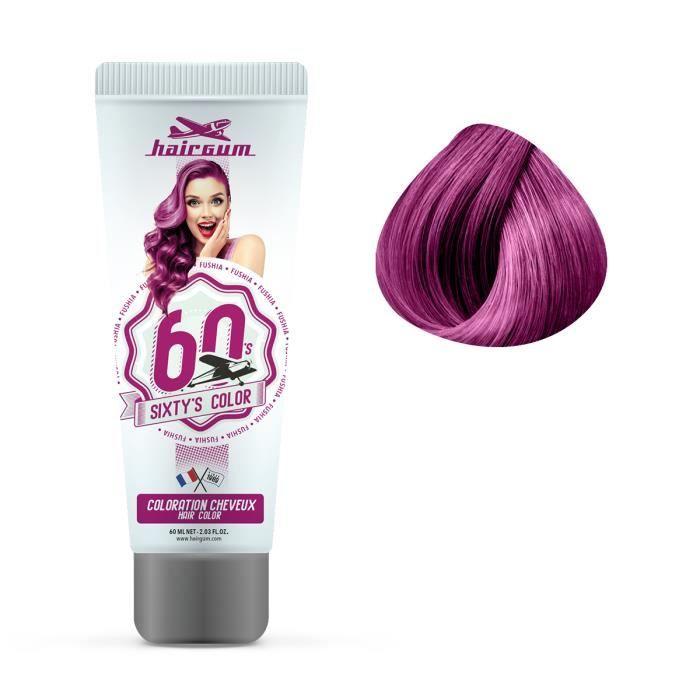 Временное окрашивание - Полуперманентная краска Фуксия 60 мл - Hairgum