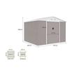 Metal Garden Shed 7.06 M² - 277 X 255 X 202 Cm - MERCURE - Anchoring Kit Included, 2 Sliding Doors - Taupe