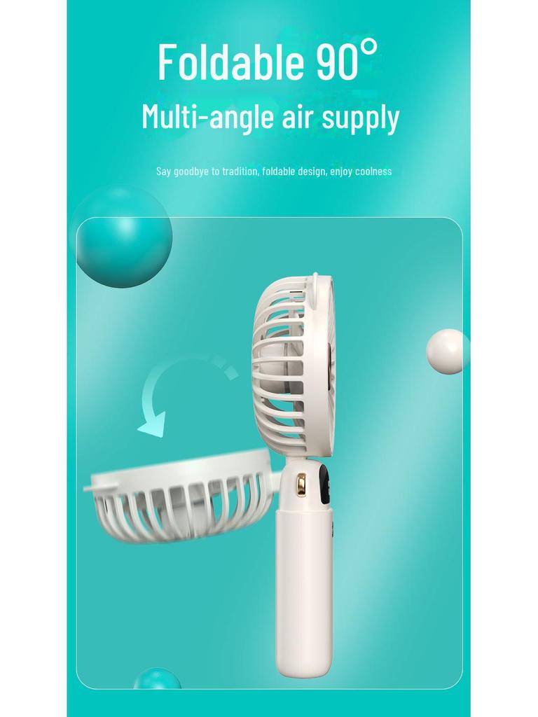 Мини-5-скоростной портативный перезаряжаемый электрический вентилятор 2024 года — студенческий мультяшный дизайн