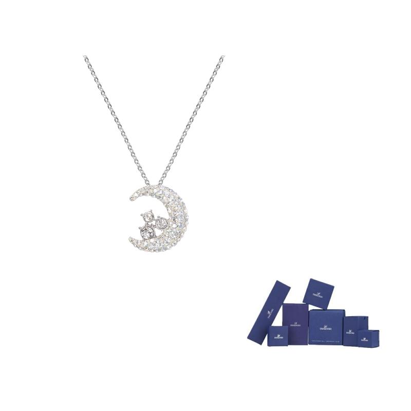 Swarovski Подвеска-ожерелье Звезда и Луна Женское ожерелье Серебряное 1181093