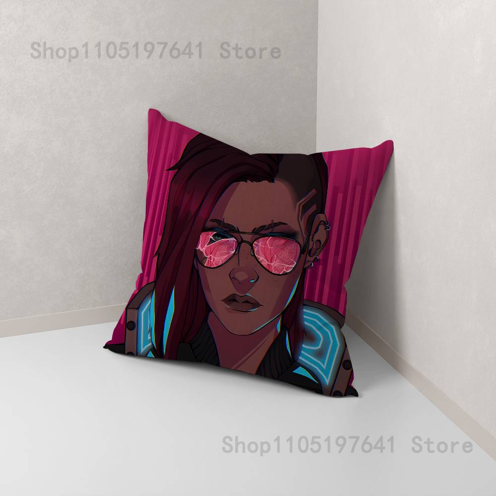 E-Edgerunners Game Cyberpunk (4) Pillow Case Plush Pillow Cases Home Decoration Pillow Cover for Sofa Bed Chair Living Room