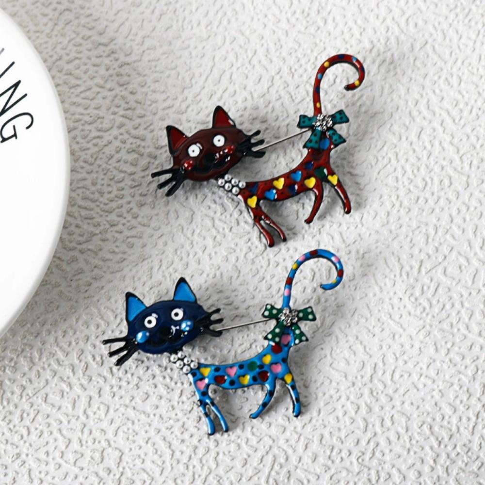 New Cute Cat Brooch Two tone Enamel Pet Animal Party Casual Brooch Men's and Women's Gifts Festival Gifts