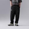 Li Ning CF Su Series однотонные повседневные прямые свободные трикотажные спортивные брюки мужские брюки черные AYKU621-2