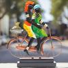 Handcrafted Ethnic Tribal Bicycle Couple Showpiece - 16x13 Inch Tribal Home Décor with Wooden Base for Housewarming, Anniversaries