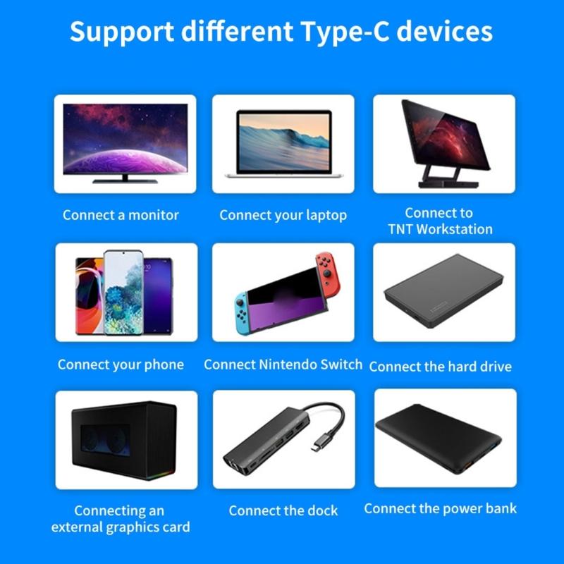 Зарядный кабель USB C на USB C PD100W для ноутбука, мобильного телефона, жесткого диска, Thunderbolt4, дисплея 8K@60 Гц, удлинитель USB4