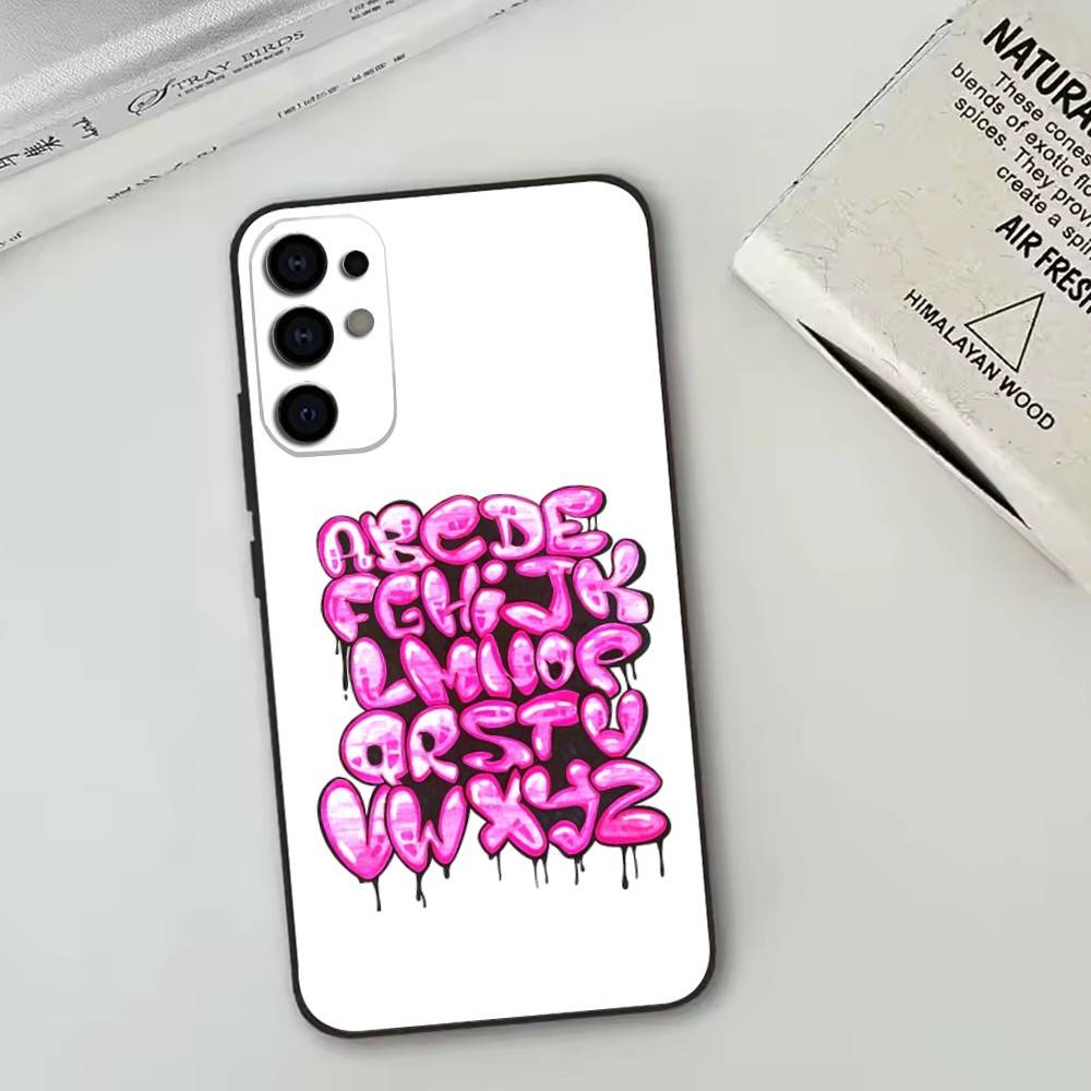 Cool pink graffiti Phone Case For Samsung S25,S24,S21,S22,S23,S30,Ultra,S20,Plus,Fe,Lite,Note,10,Black Cover